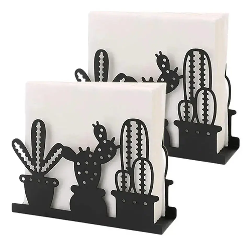 Pack De 2 Servilleteros Dispensador De Servilletas Negro Y B 5