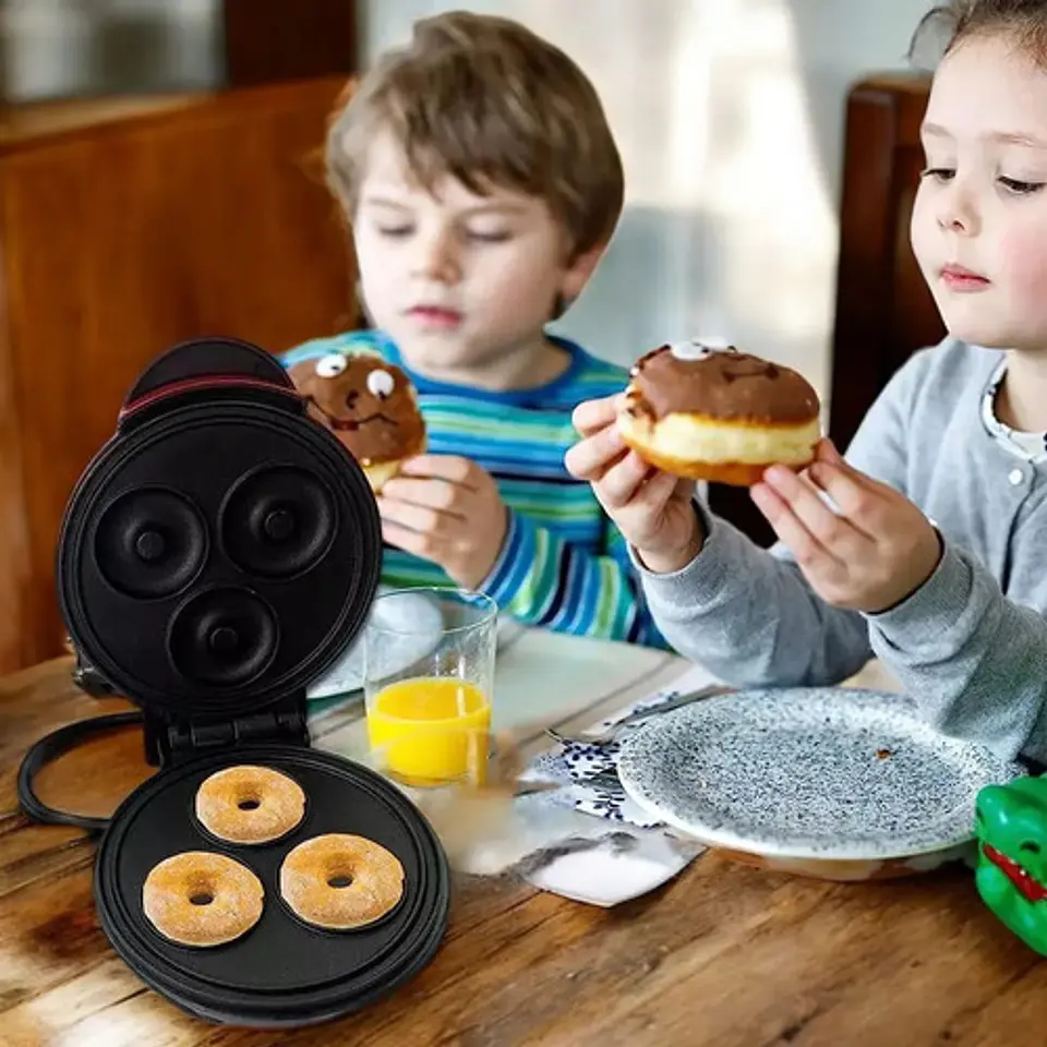 Máquina Mini Donas Y Postres  Pastelitos Por 3 Antiadherente 3