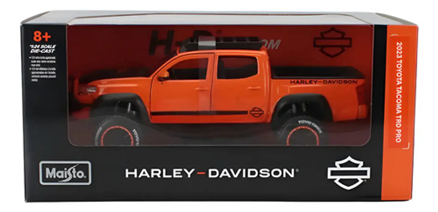 Maisto 1/27 2023 Toyota Tacoma Trd Pro Harley Davidson Naranja 3