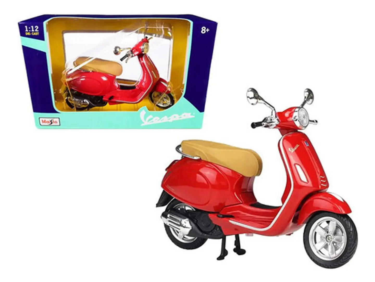 Escala 1/12, Vespa, 15cms De Largo, Maisto, En Caja. 6