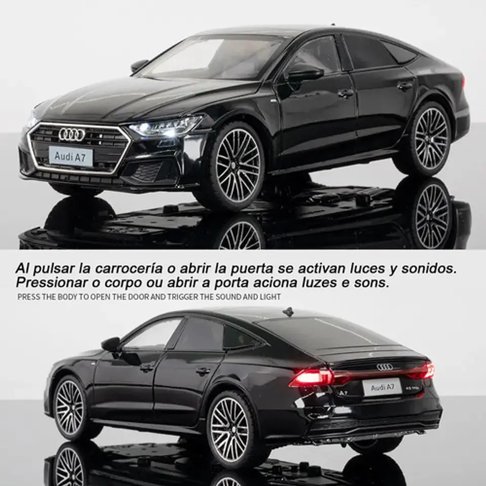 Auto Metálico Con Luces, Audi A7, Escala 1/24. 8