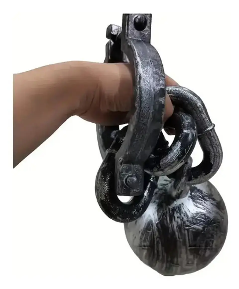 Cadena Disfraz Preso Armas Juguete Halloween Carcel Pvc 3