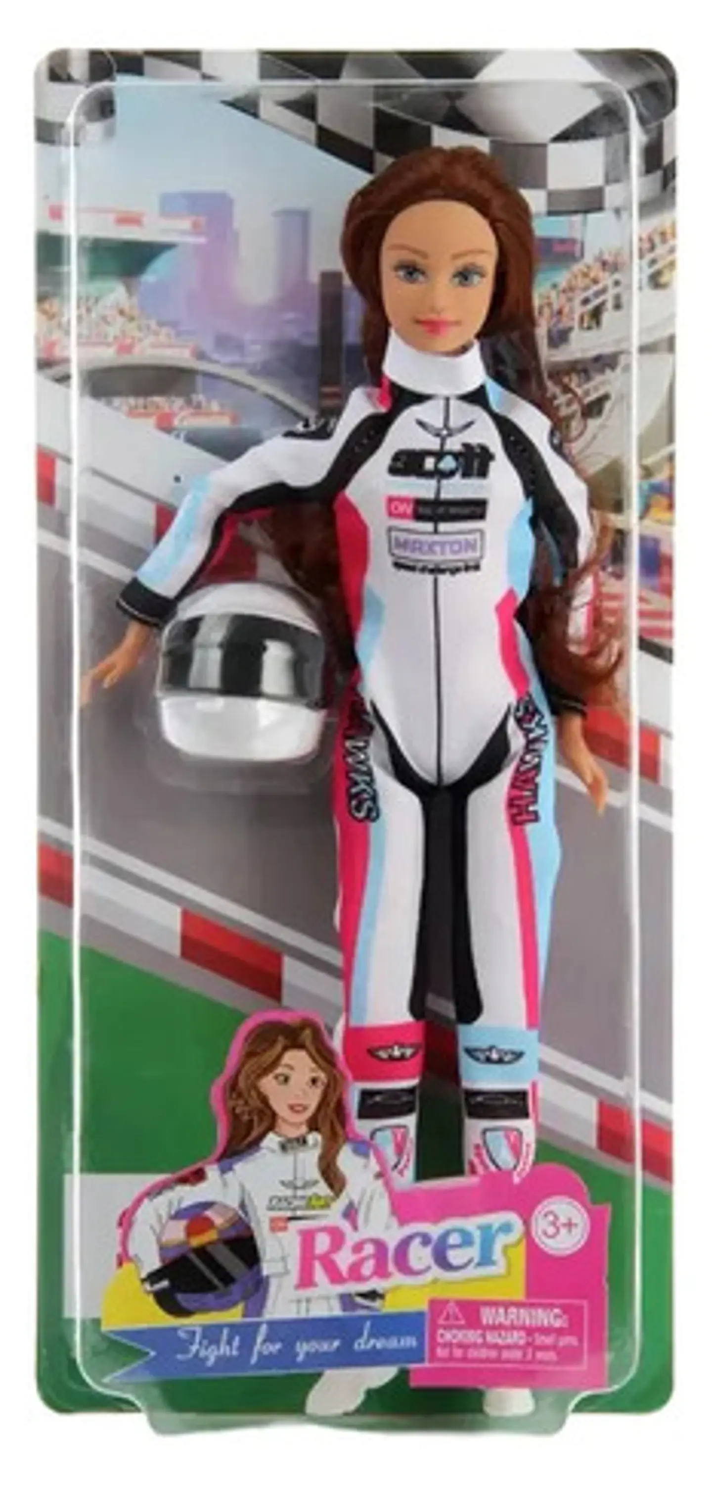 Muñeca Defa Lucy Corredora De Motocross Con Casco Formula 1 2