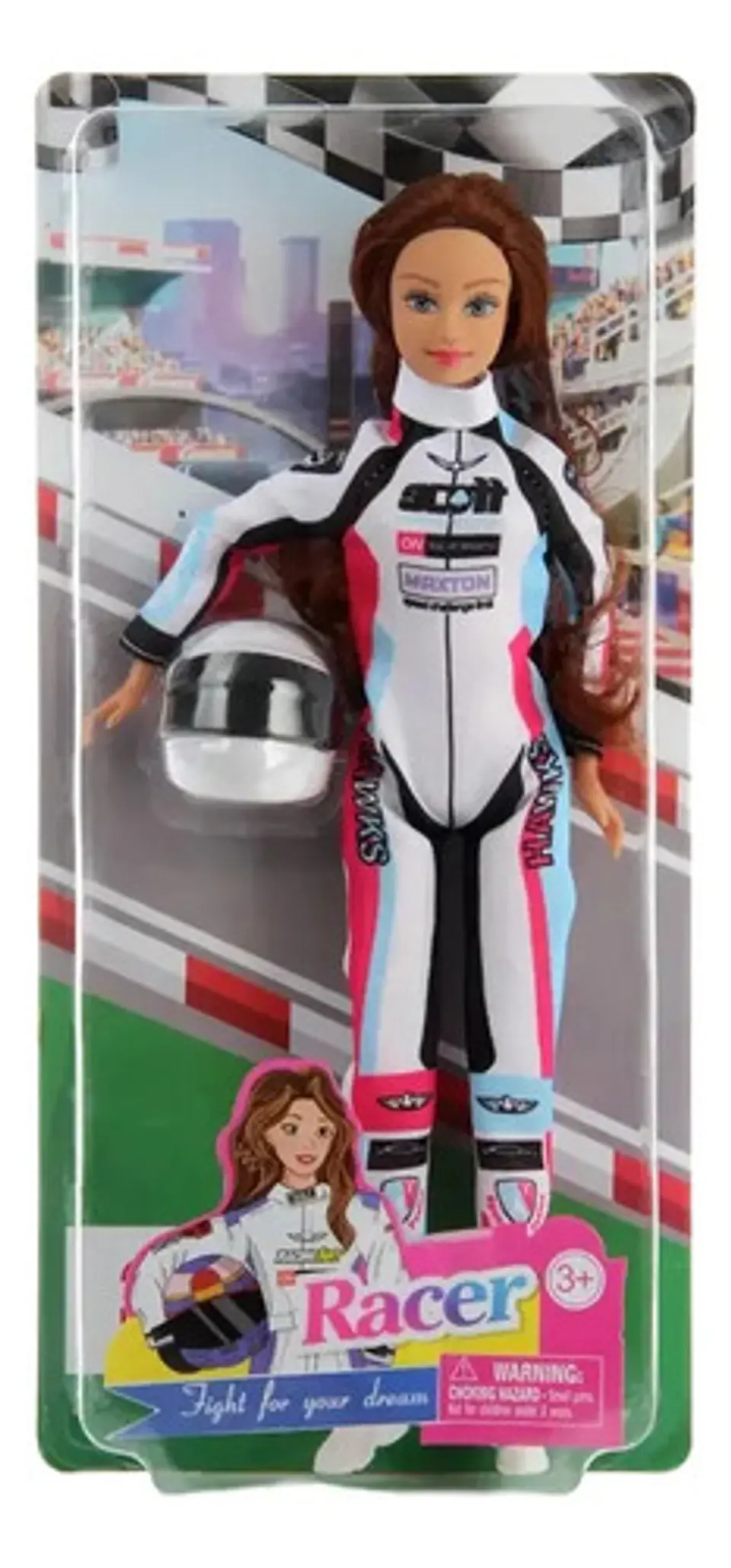 Muñeca Defa Lucy Corredora De Motocross Con Casco Formula 1 2