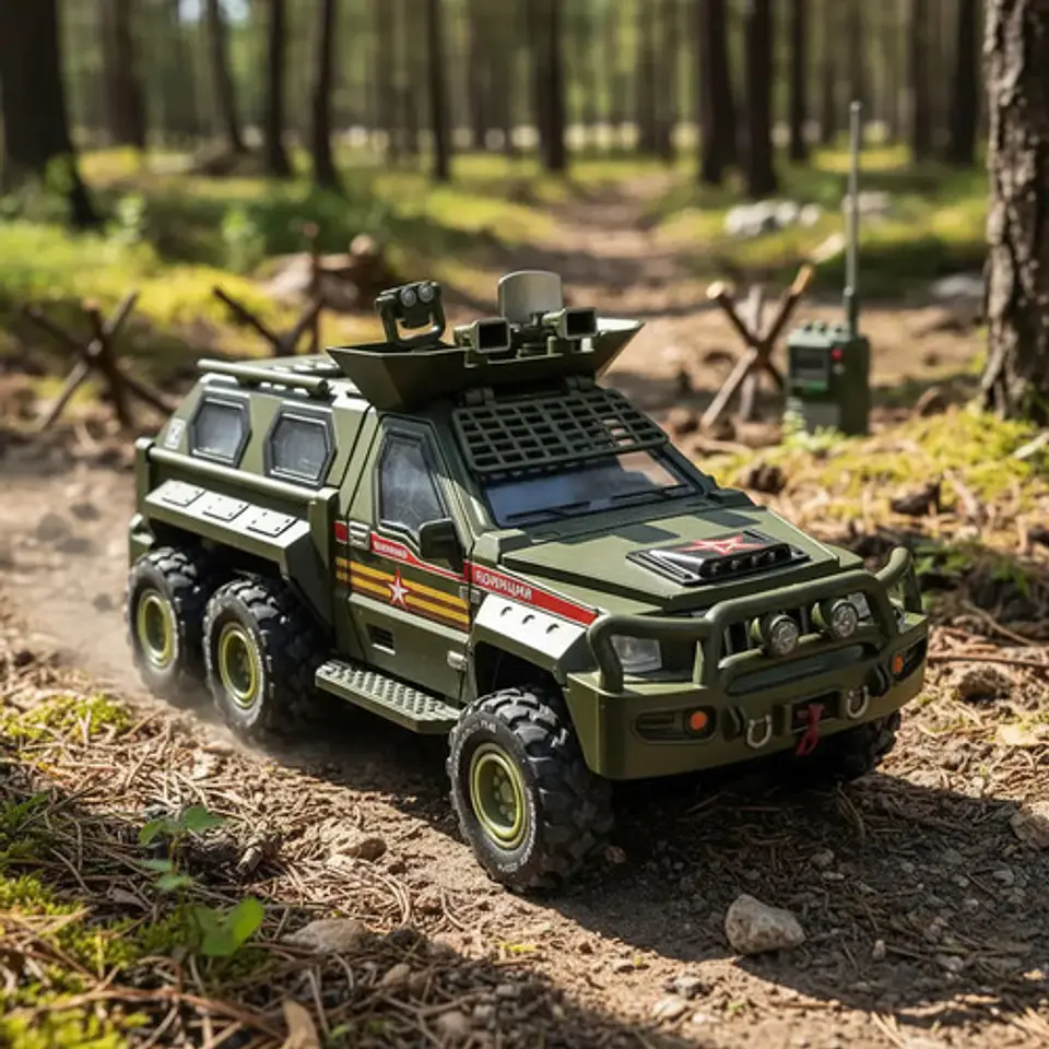 Vehiculo Militar A Escala 1:24 Abre Puertas Capo Control Rc 1