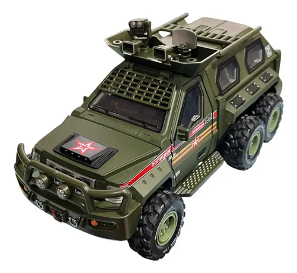 Vehiculo Militar A Escala 1:24 Abre Puertas Capo Control Rc 3