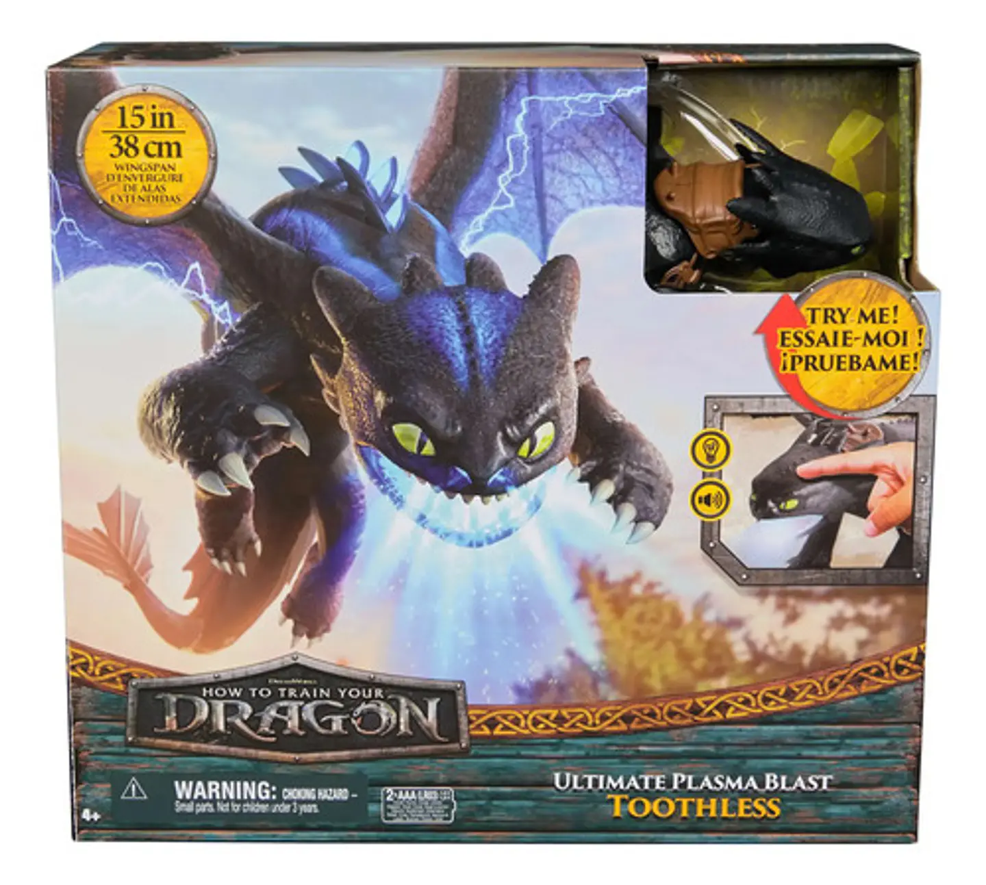 Figura Dragón Electrónico  Ataque Plasma Chimuelo Dreamworks 3