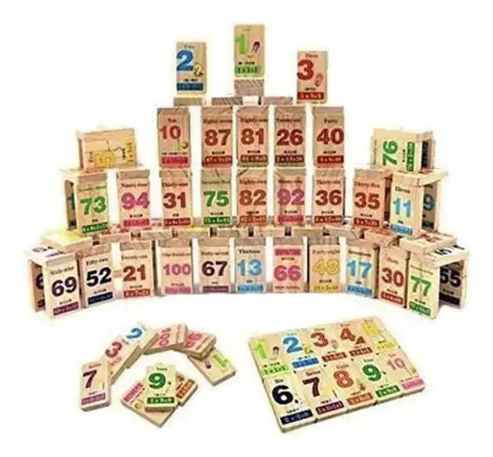 Domino Alfabetico Ingles Madera Numeros Letras Infantil 4