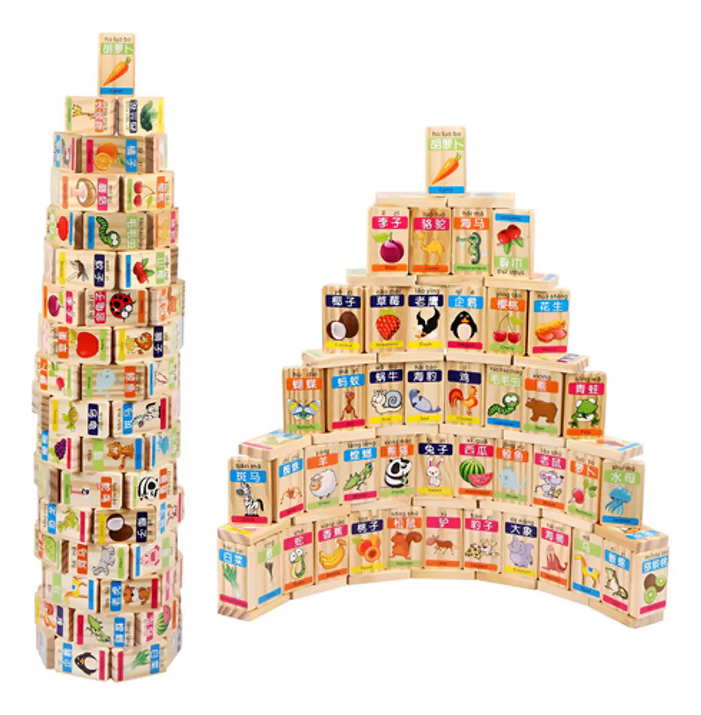 Domino Alfabetico Ingles Madera Numeros Letras Infantil 5