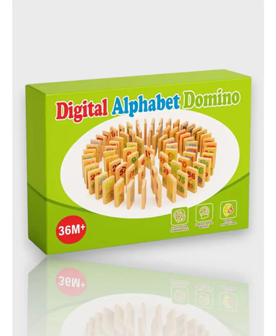Domino Alfabetico Ingles Madera Numeros Letras Infantil 6
