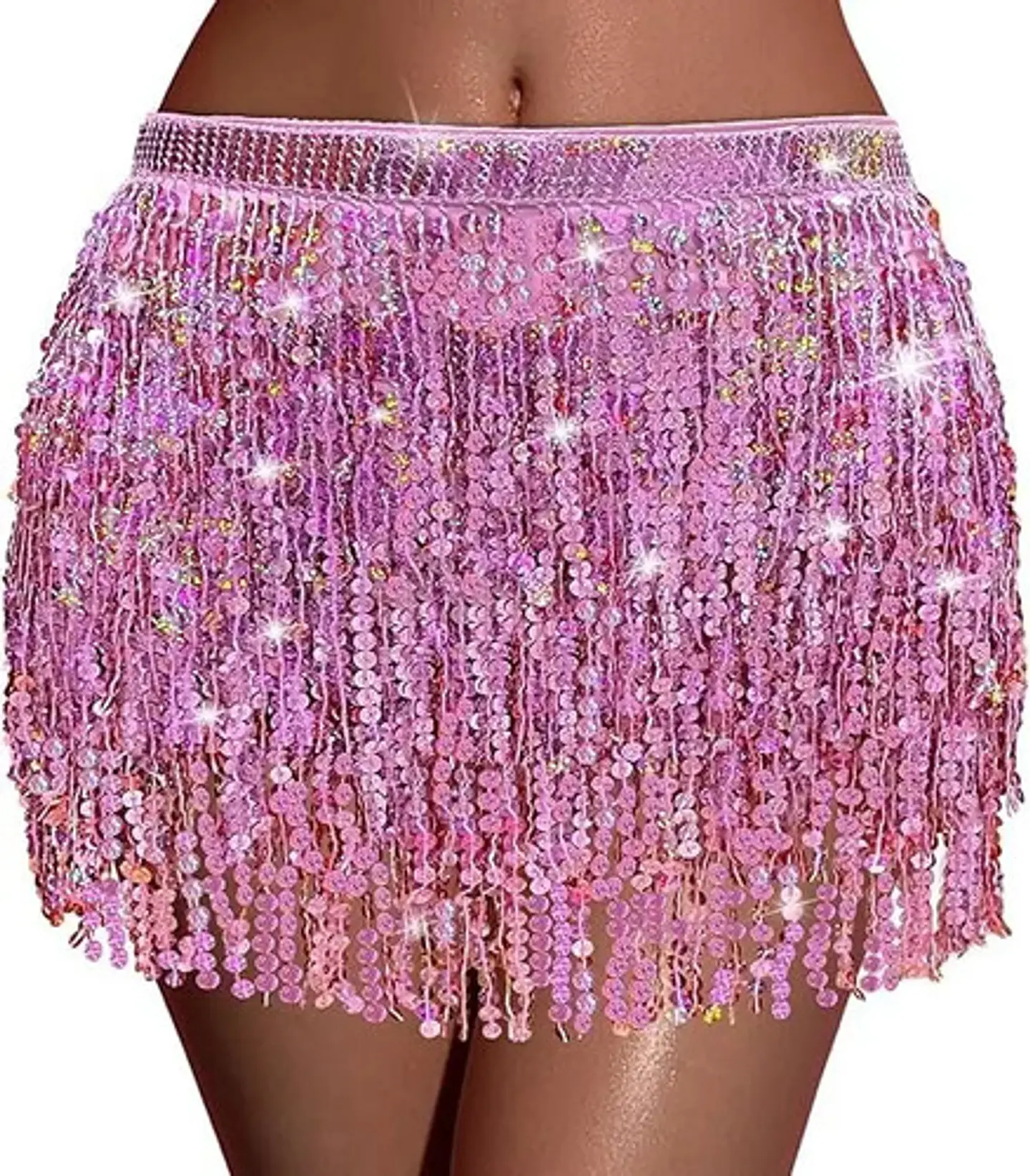 Falda Baile Latino Multicolor Única Mujer Lentejuelas 1