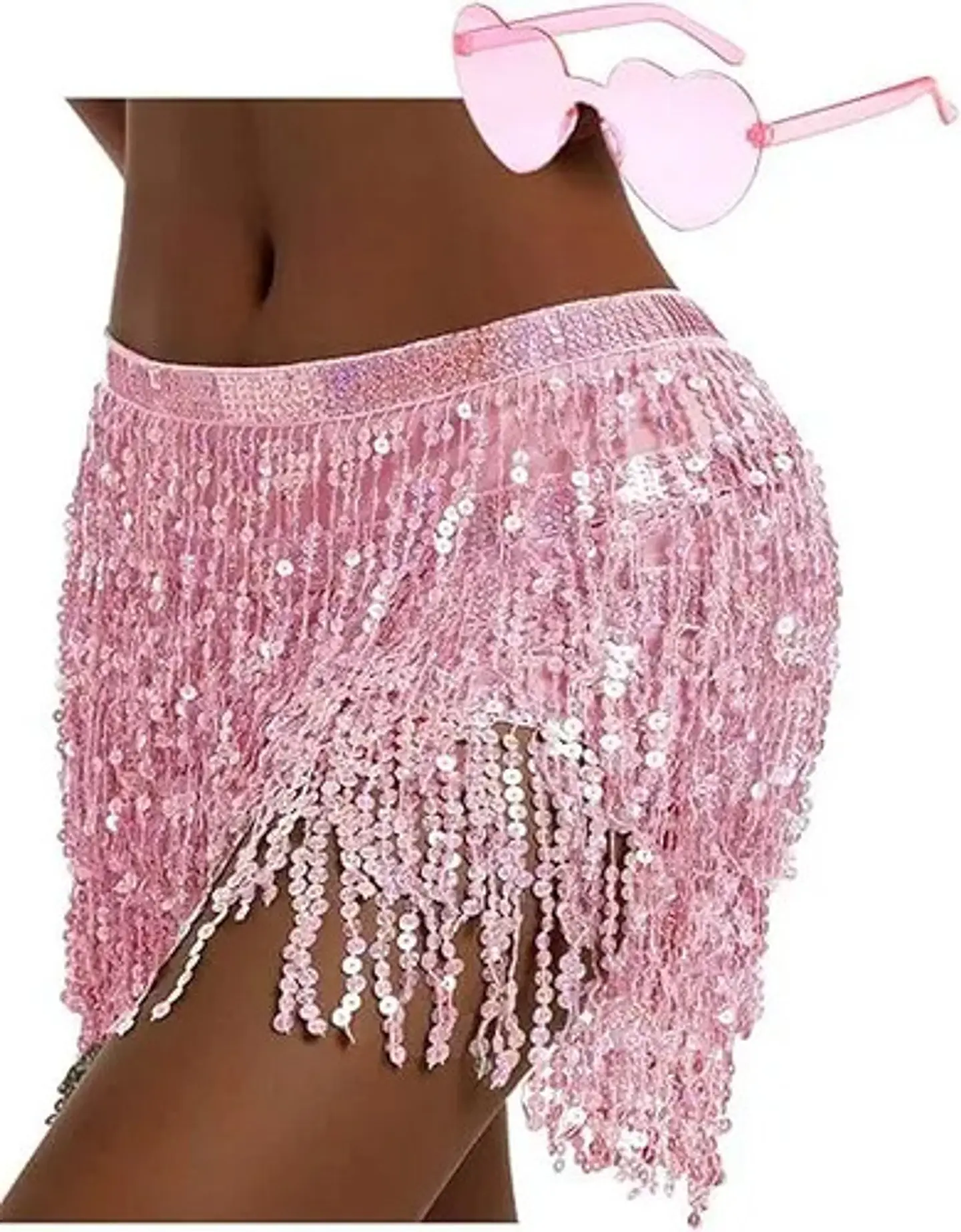 Falda Baile Latino Multicolor Única Mujer Lentejuelas 2