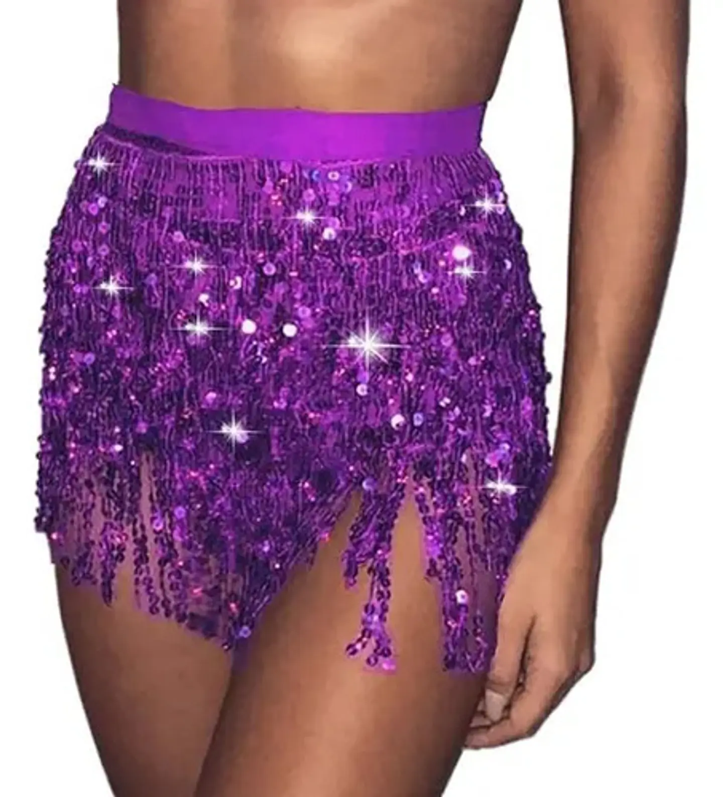 Falda Baile Latino Multicolor Única Mujer Lentejuelas 22