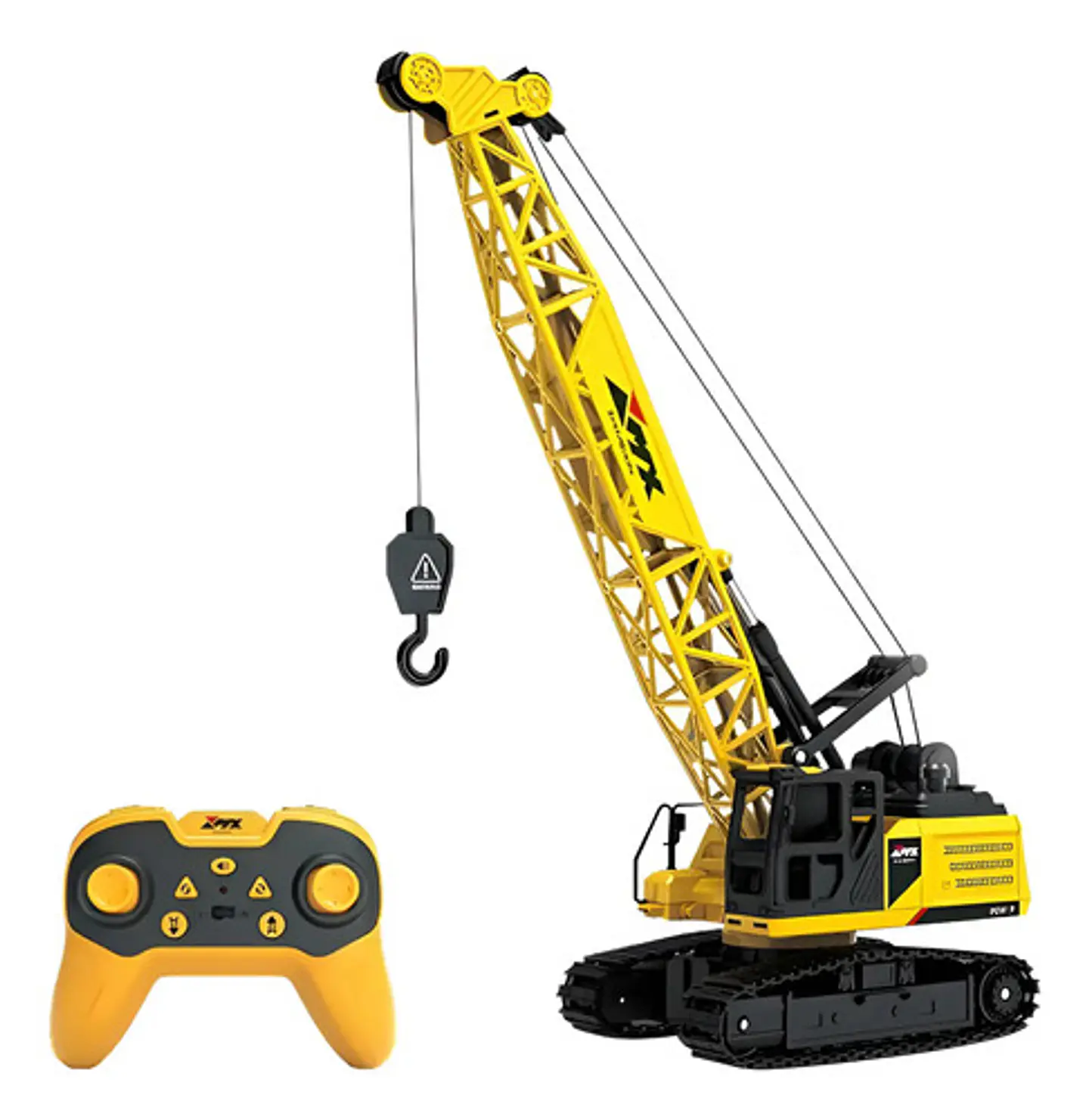 Grua 1/16 Maquinaria Amarilla Carga Gancho Metal Vapor Oruga Amarillo Grua Contenedor Vapor 1