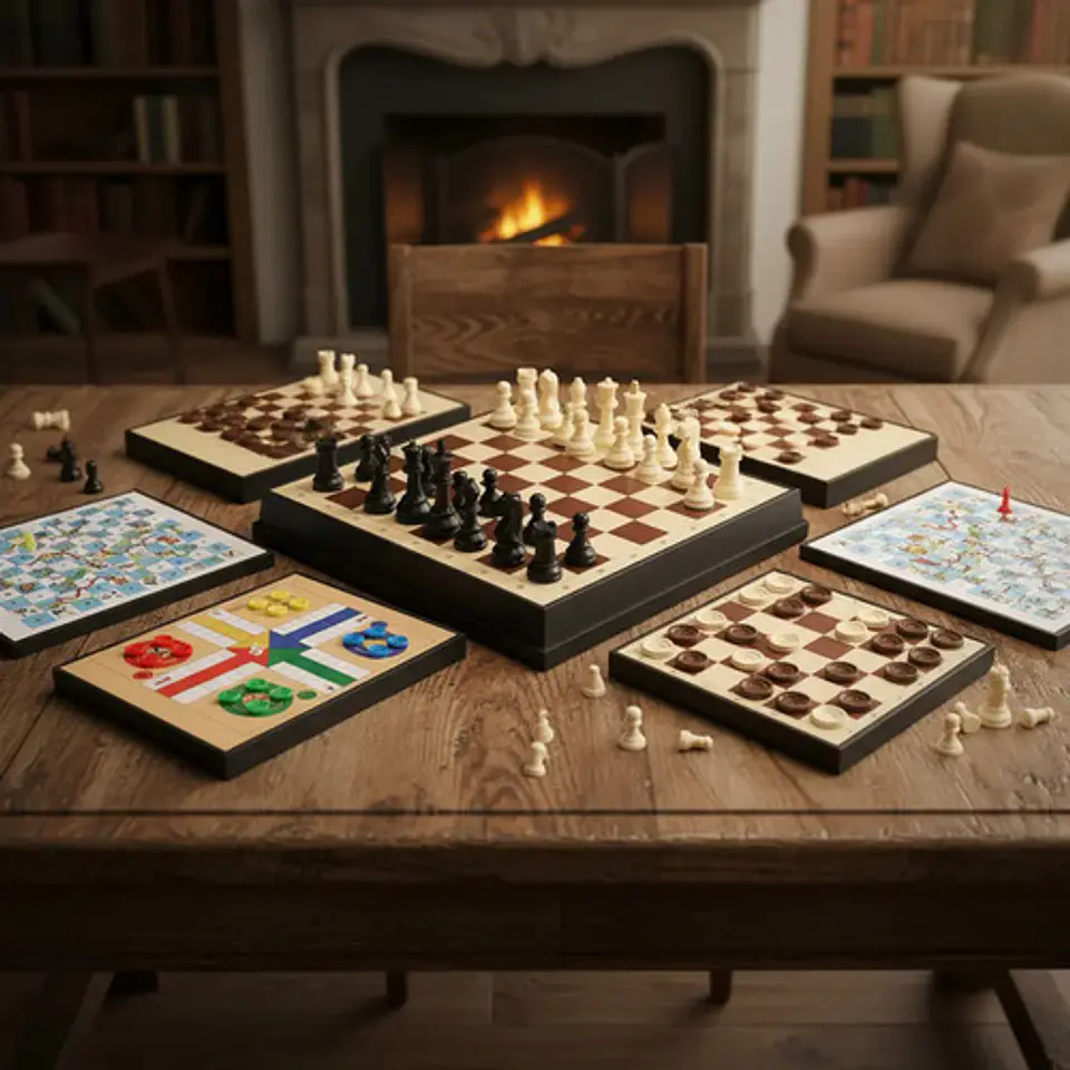 Juego De Mesa Magnetico 5 En 1 Ajedrez Ludo Damas Escalera 4