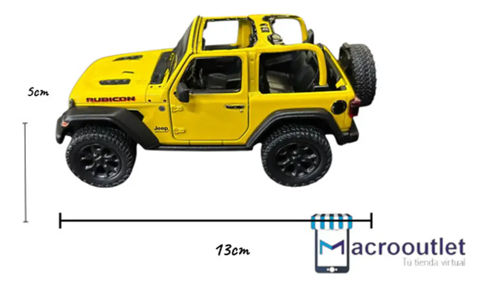 Jeep Wrangler Rubicon  1:34  King Smart Metal Descapotado 7