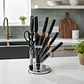 Set De Cuchillos De Cocina 9 Piezas En Acero Con Soporte - Miniatura 2