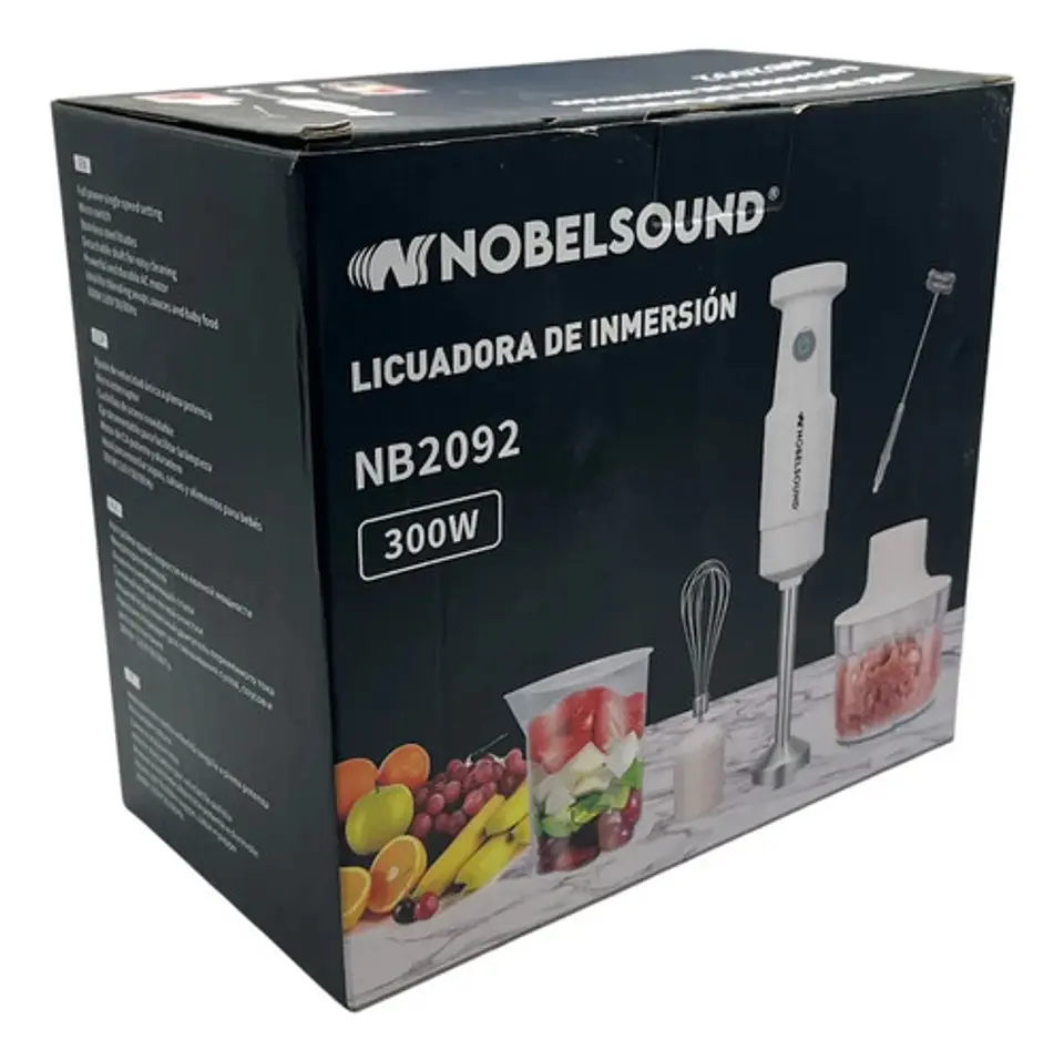 Combo Batidora De Inmersión Nobelsound, 3 En 1, 300w 2