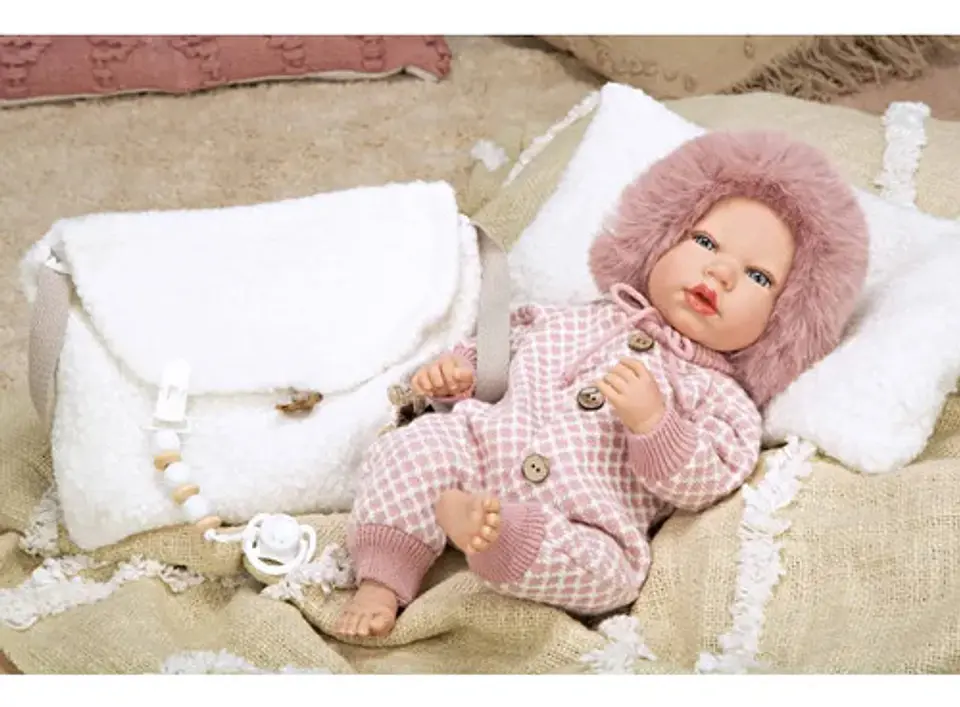 Bebe Realista Reborn Arias Manuela Rosa  Con Bolso Cojin 40c 2