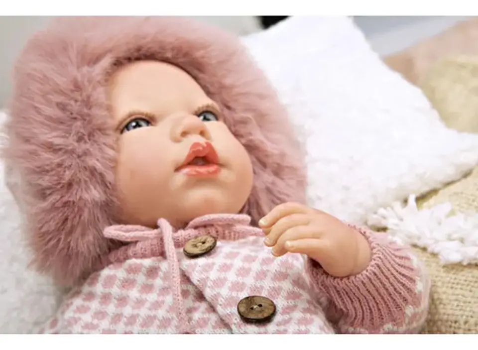 Bebe Realista Reborn Arias Manuela Rosa  Con Bolso Cojin 40c 8