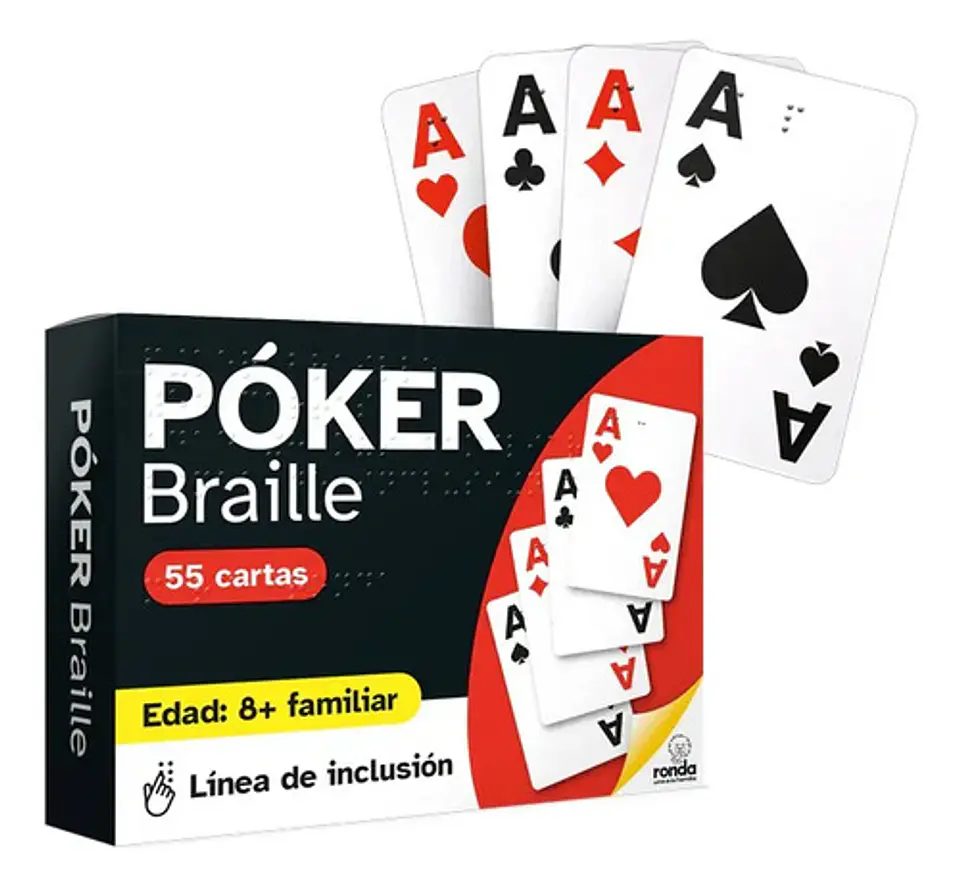 Poker Braille Reverso Negro Idioma Español 1