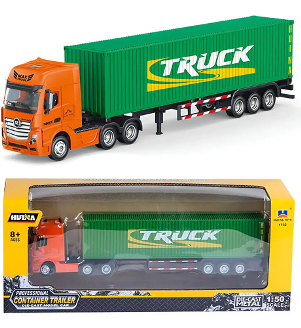 Mula Metalica Contenedor Escala Huina Toys 1:50 1
