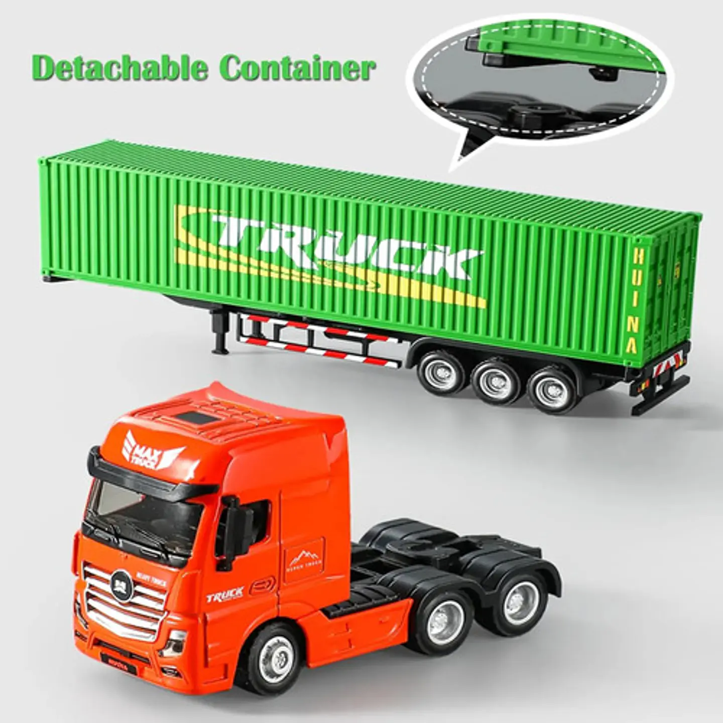 Mula Metalica Contenedor Escala Huina Toys 1:50 5