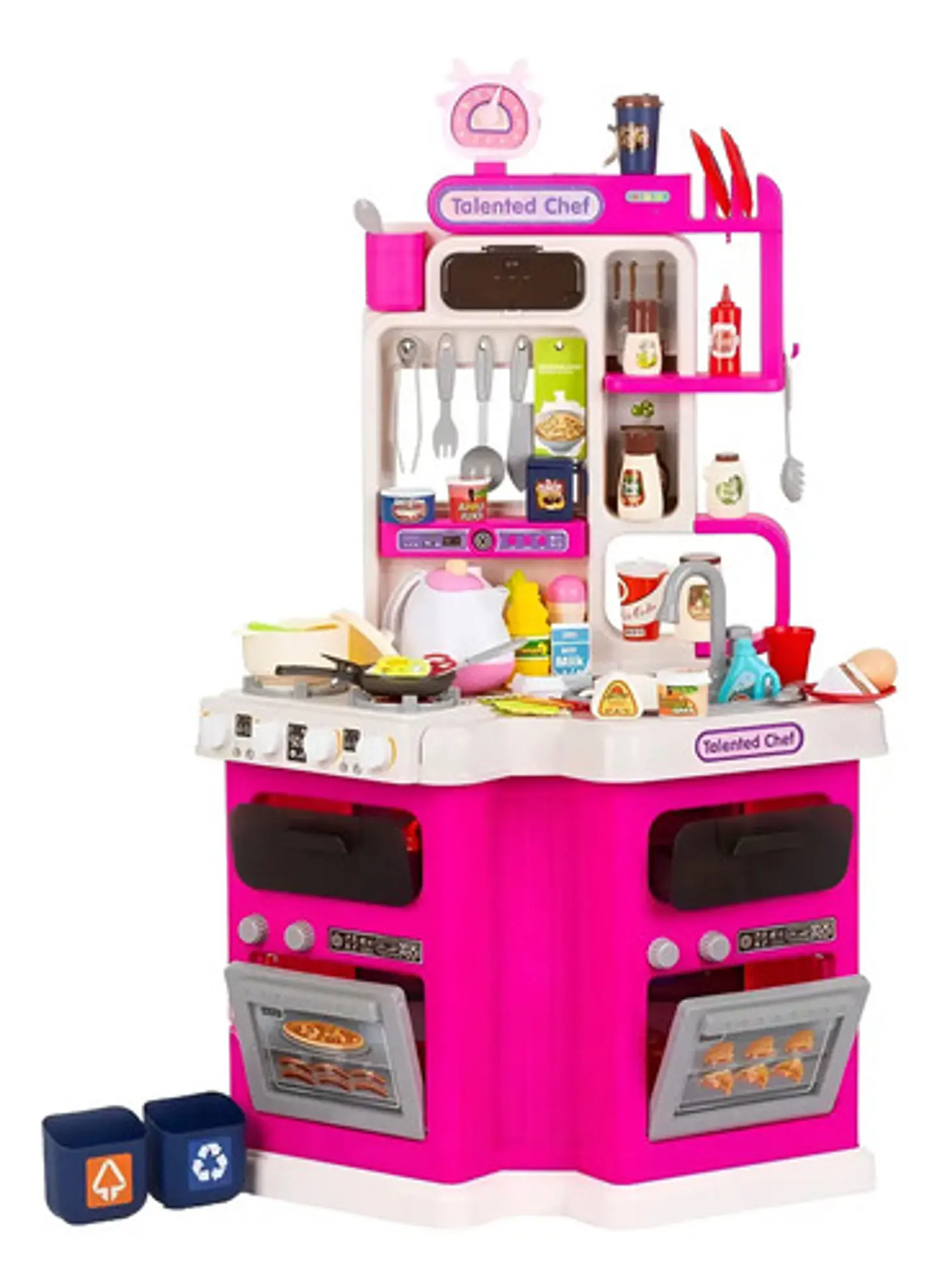 Cocina Infantil Agua Vapor Nevera Luces Sonido 113 Accesorio Color Turquesa 1
