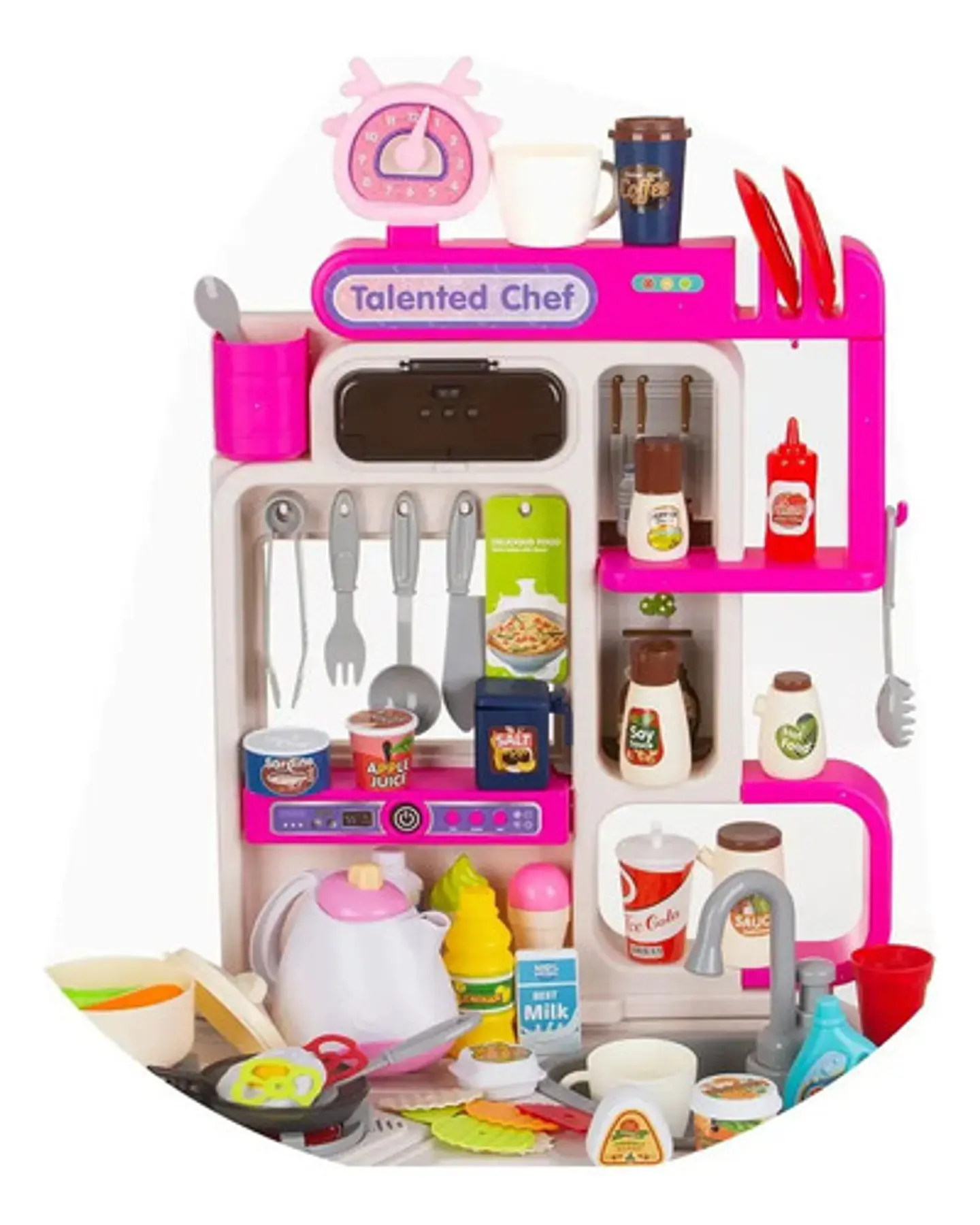 Cocina Infantil Agua Vapor Nevera Luces Sonido 113 Accesorio Color Turquesa 4