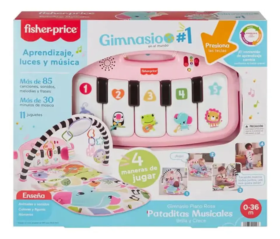 Fisher-price Piano Pataditas Musicales Brilla Y Crece Rosa 6