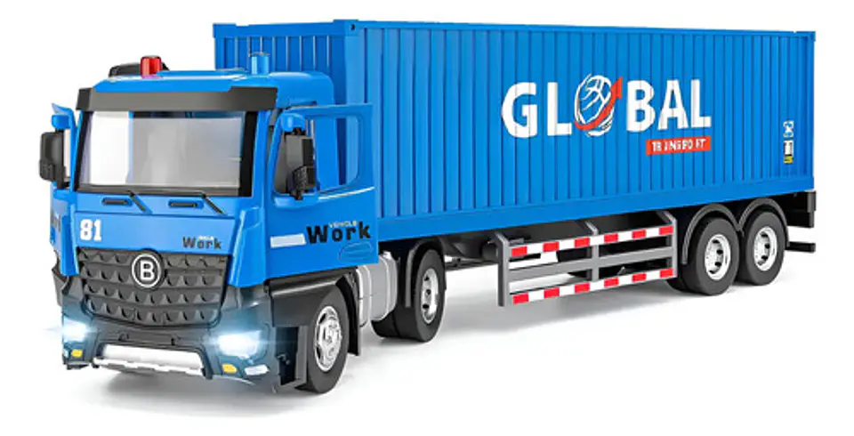 Mula Contenedor Metalico Camión Colecci Carga  Remolque 1/18 1