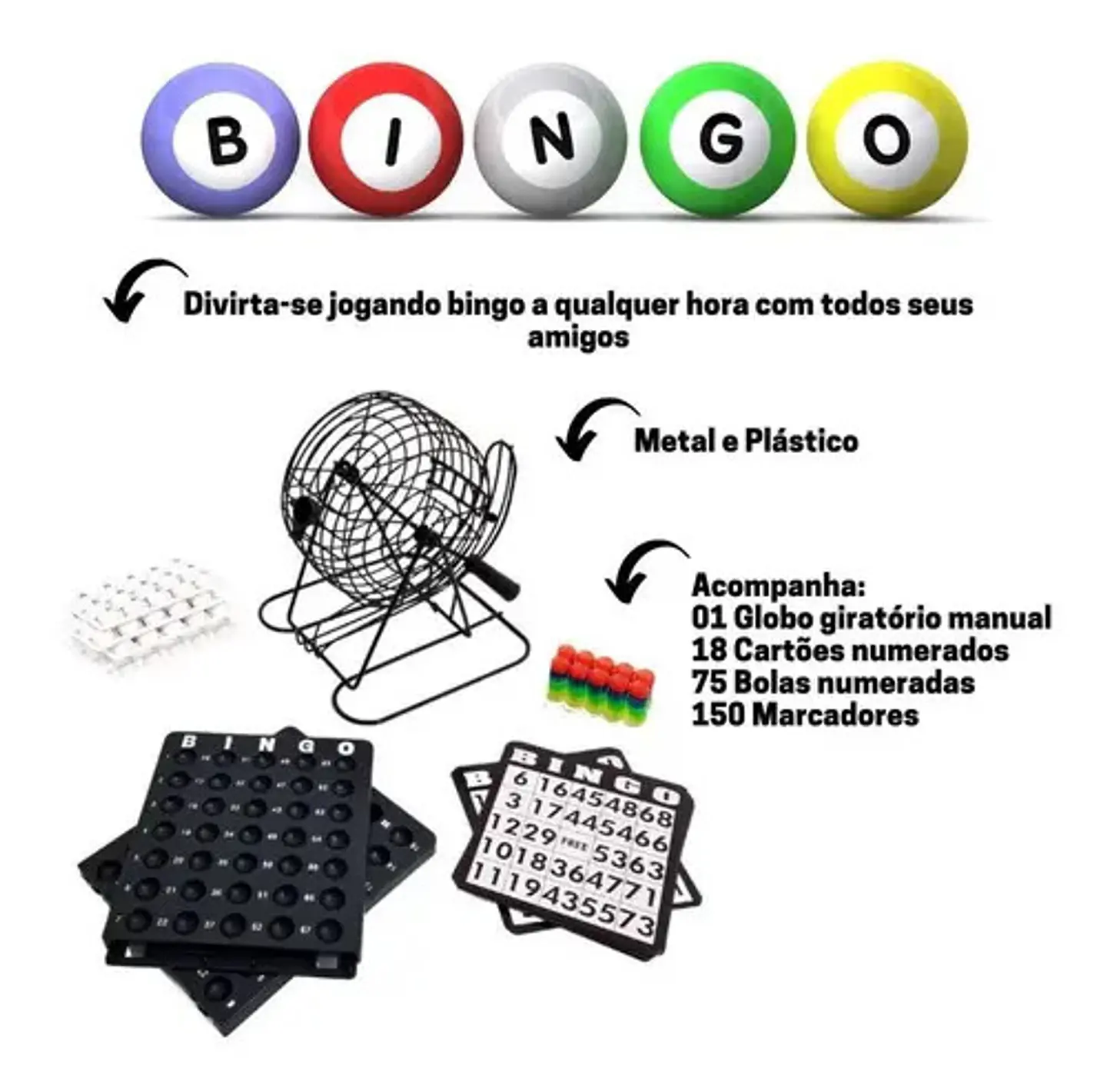 Unika Juego de Bingo Adultos con 75 Bolas y 18 Cartones para Fiestas 3