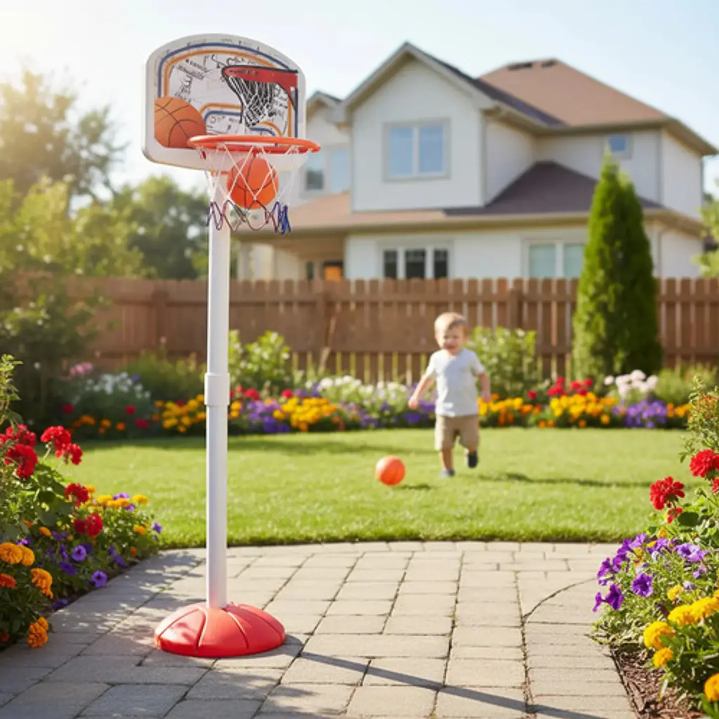 Cancha Baloncesto  Malla  Balón Juego Niños 94cm 3