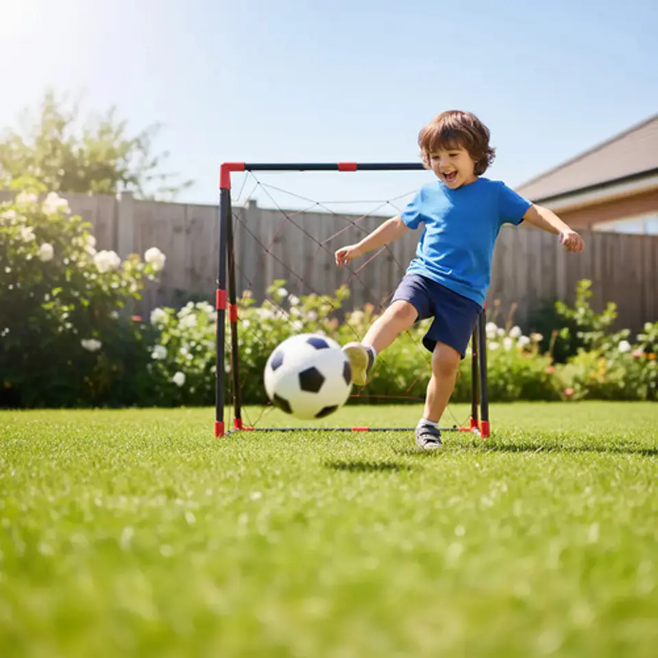 Cancha Fútbol Banquitas 78x86x45cm Malla Balón Mini Micro 5