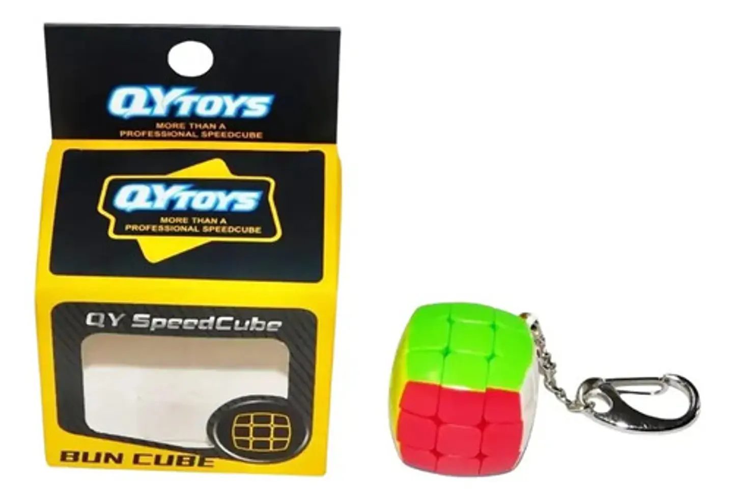 Llavero Cubo Mágico Stickerless Qytoys Multicolor De Plástico Multicolor 541 Bun Cube 3x3x3 1