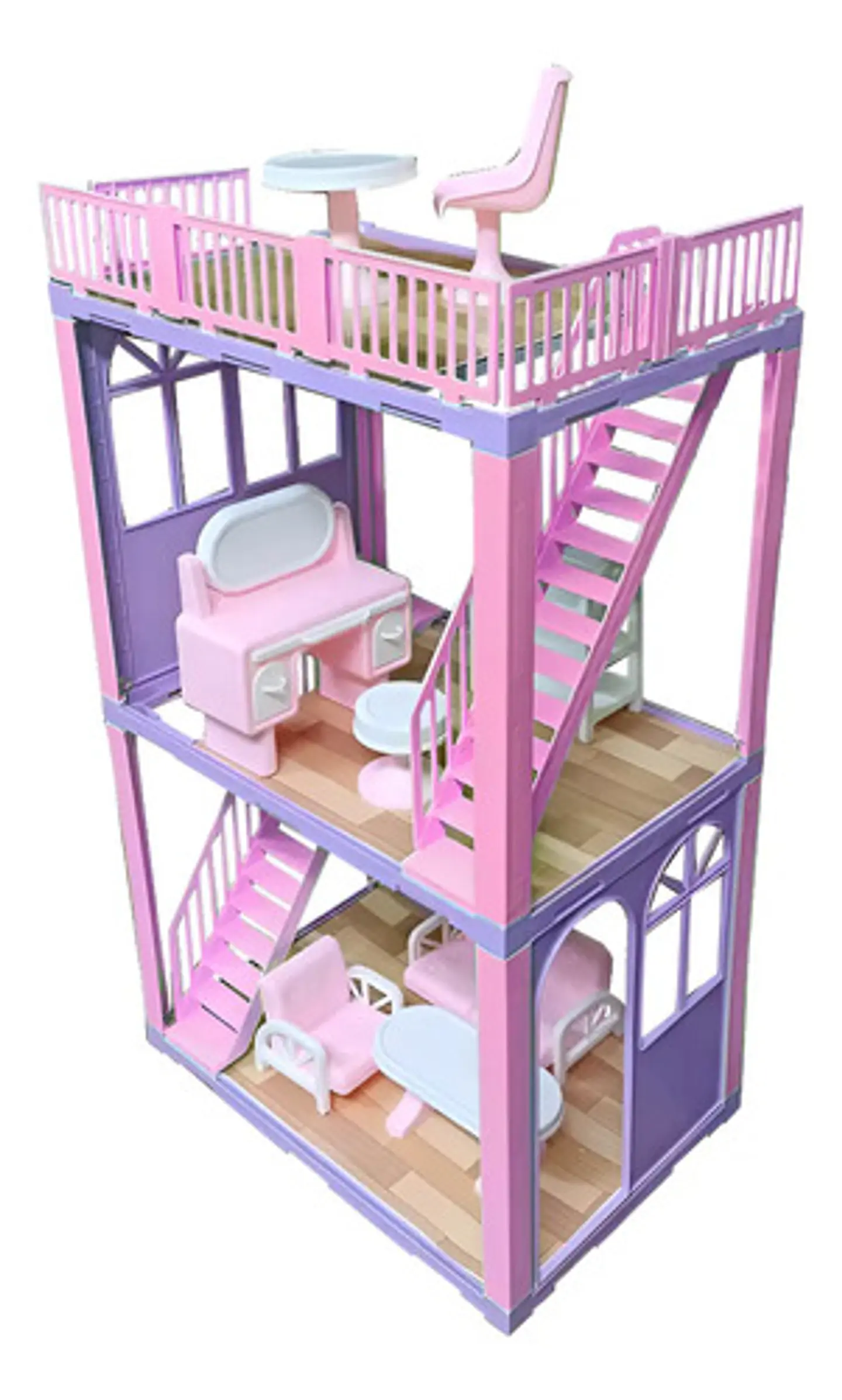 Casa Muñecas Duplex Accesorios 75x44 Cm Juegos Sala Tocador 2