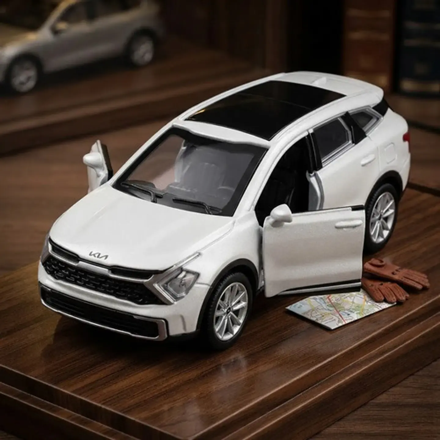 Kia Sorento, Escala 1/46, Metálico 12cms Largo Luces Sonido 3