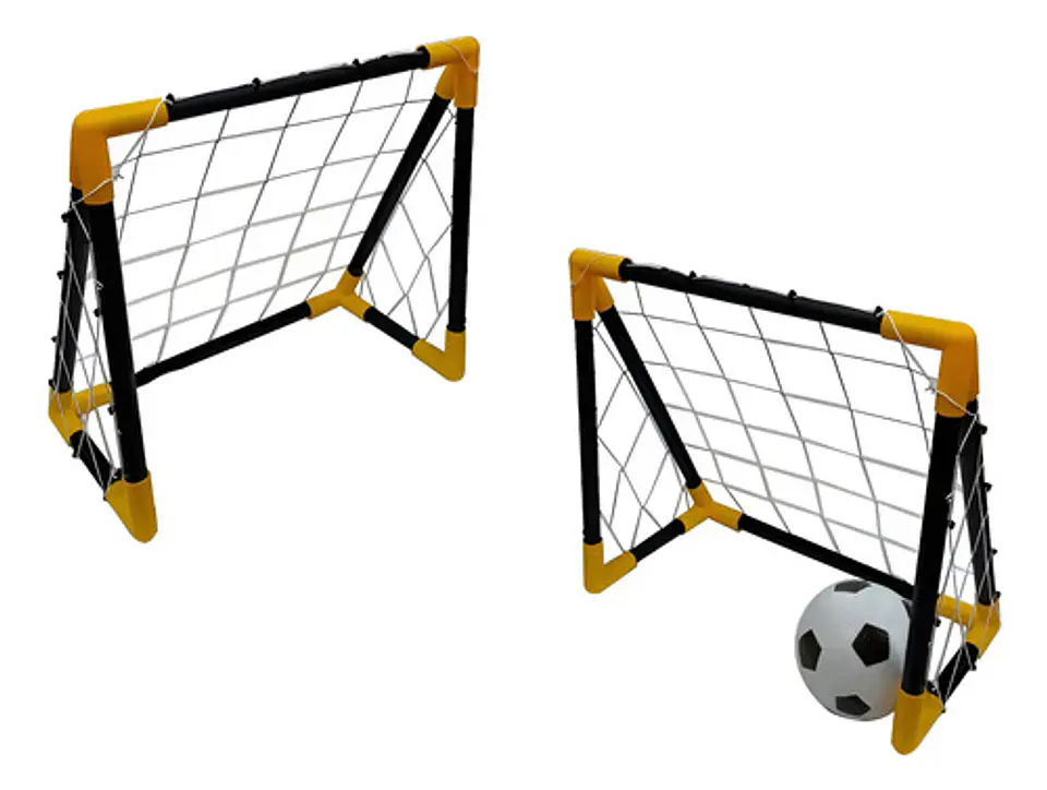 Cancha Fútbol Infantil Macrooutlet Amarillo Desarmable Con Red 43x45x25cm 1