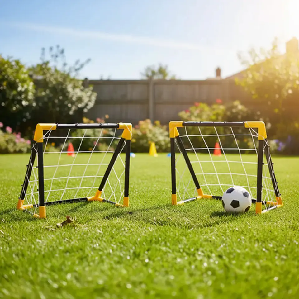 Cancha Fútbol Infantil Macrooutlet Amarillo Desarmable Con Red 43x45x25cm 3