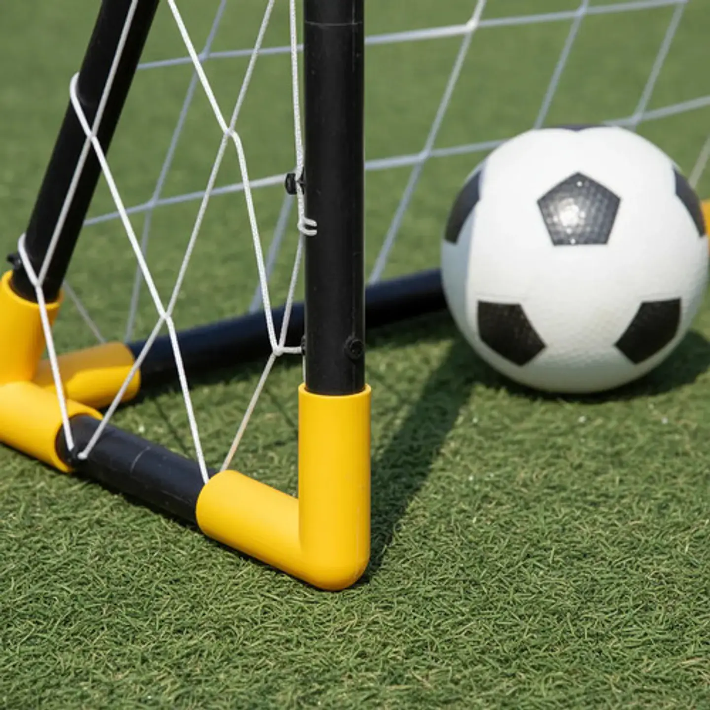 Cancha Fútbol Infantil Macrooutlet Amarillo Desarmable Con Red 43x45x25cm 6