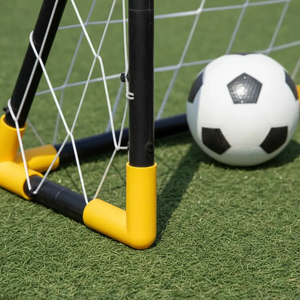 Cancha Fútbol Infantil Macrooutlet Amarillo Desarmable Con Red 43x45x25cm 6