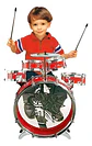 Set Batería Musical 5 Tambores Niños Percusión 28832 Rojo - Miniatura 1