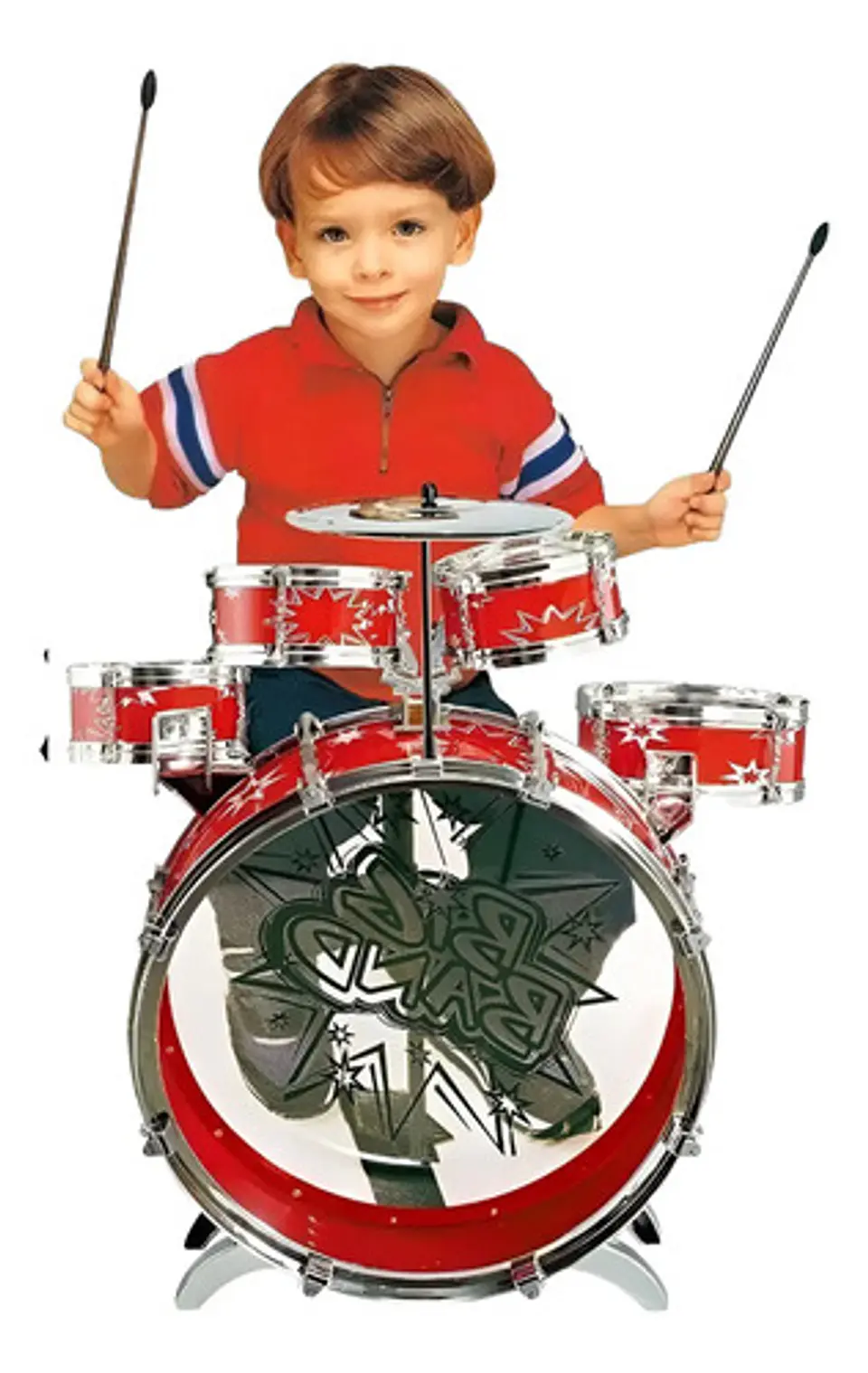 Set Batería Musical 5 Tambores Niños Percusión 28832 Rojo 1