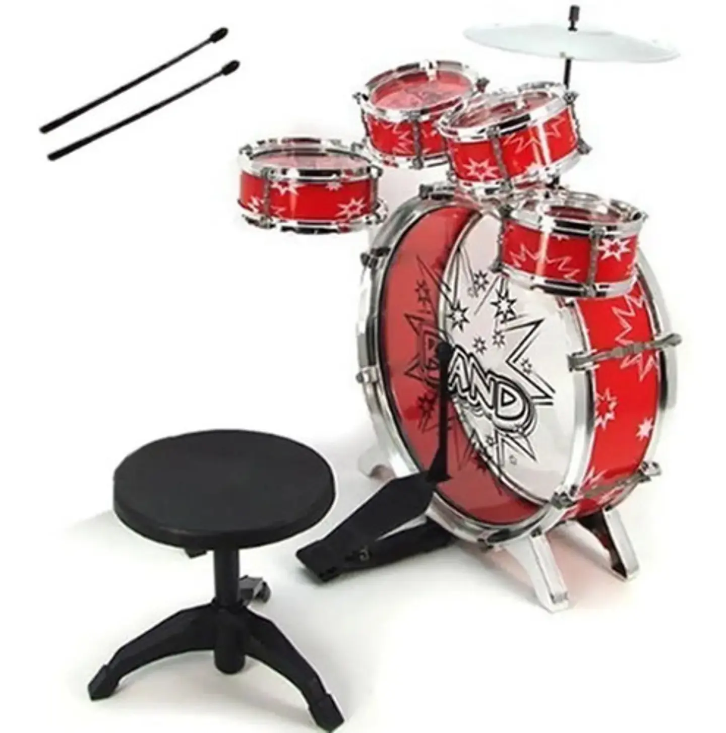 Set Batería Musical 5 Tambores Niños Percusión 28832 Rojo 2