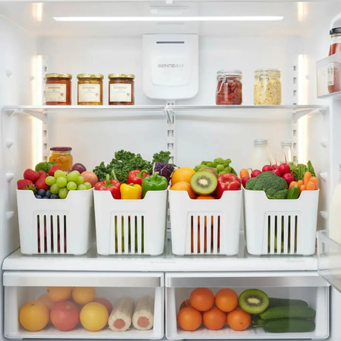 Organizador Para Nevera Cocina Contenedor Tapa 4 Divisiones 6