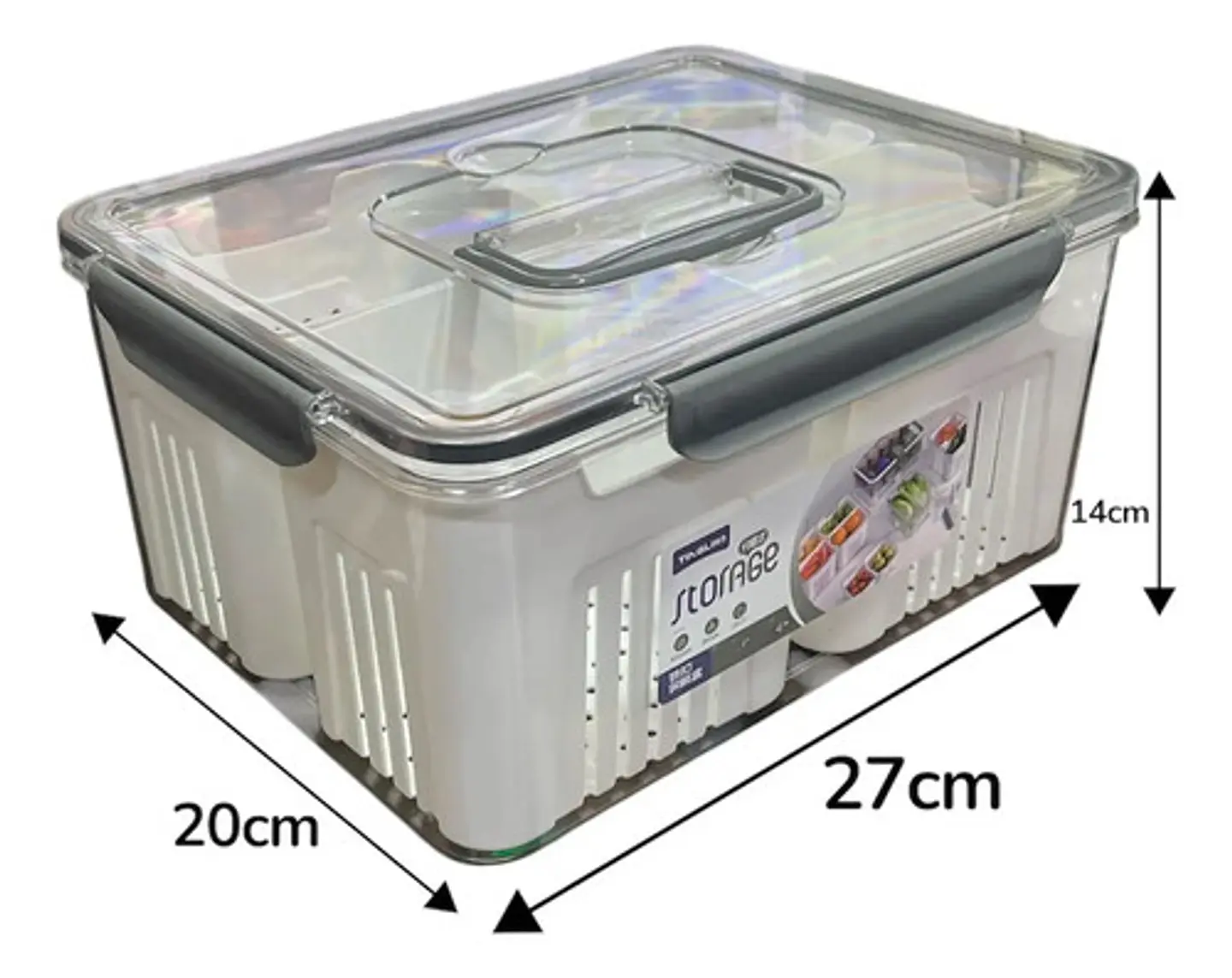 Organizador Para Nevera Cocina Contenedor Tapa 4 Divisiones 11