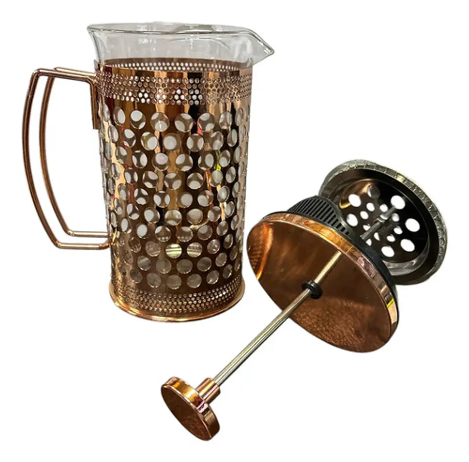 Cafetera Prensa Francesa 600ml En Acero Inoxidable Vidrio 4