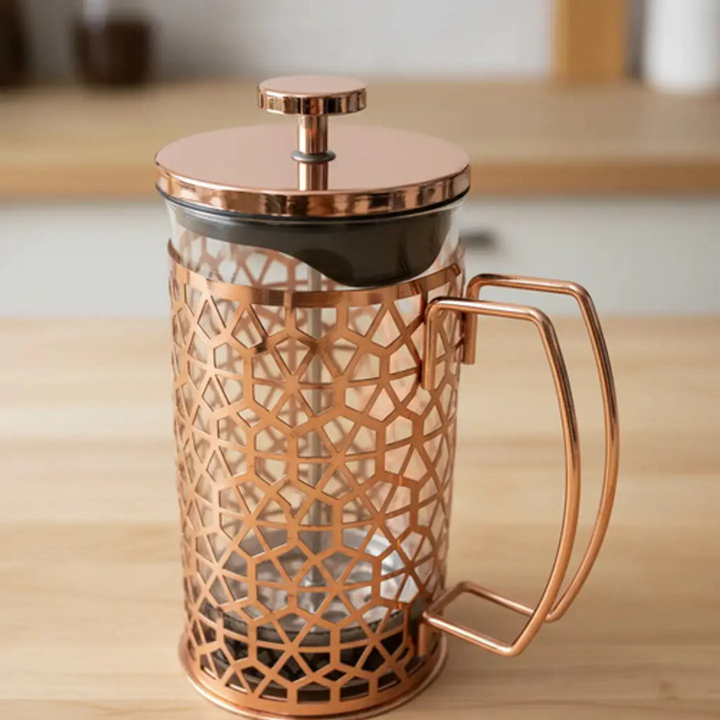 Cafetera Prensa Francesa 600ml En Acero Inoxidable Vidrio 16