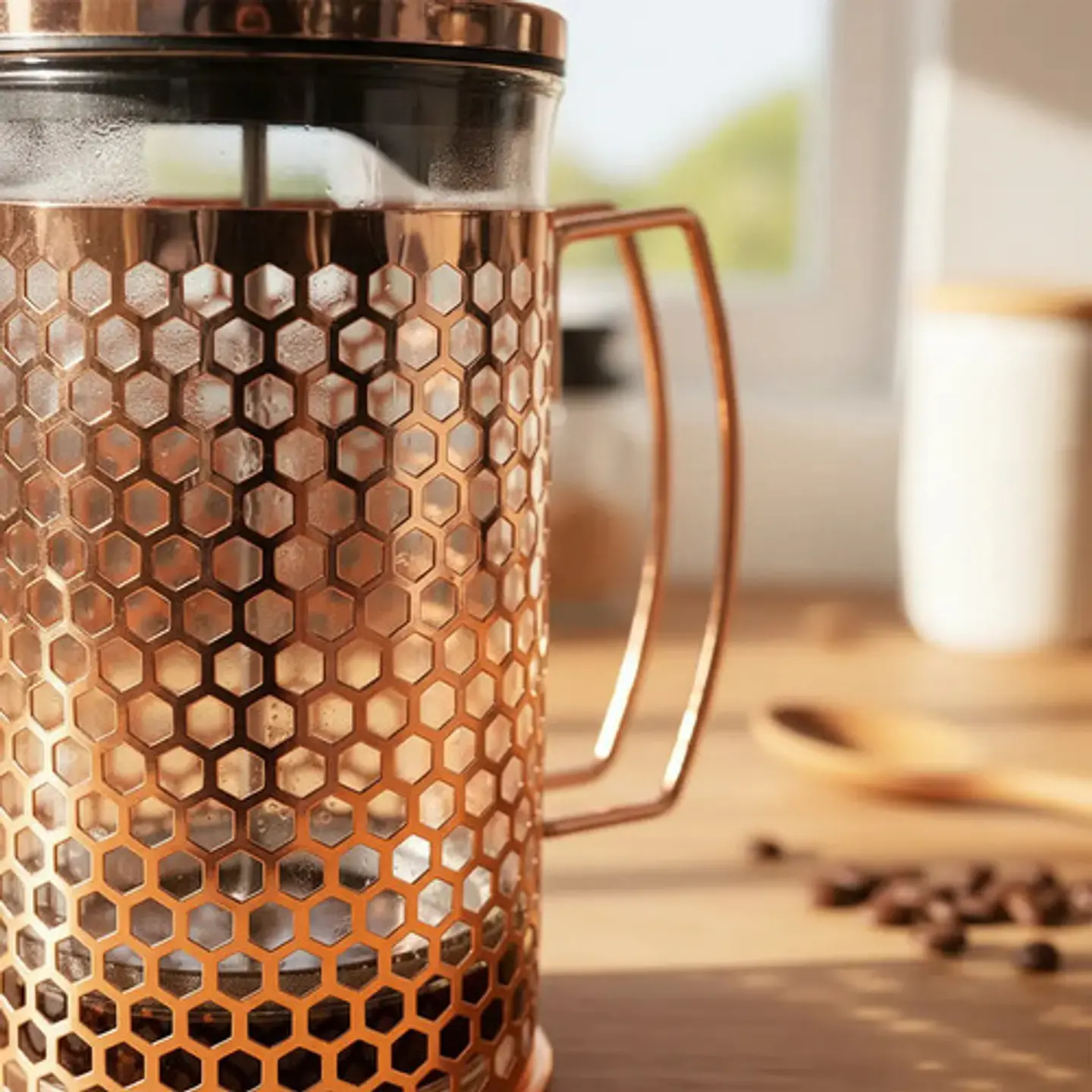 Cafetera Prensa Francesa 600ml En Acero Inoxidable Vidrio 23