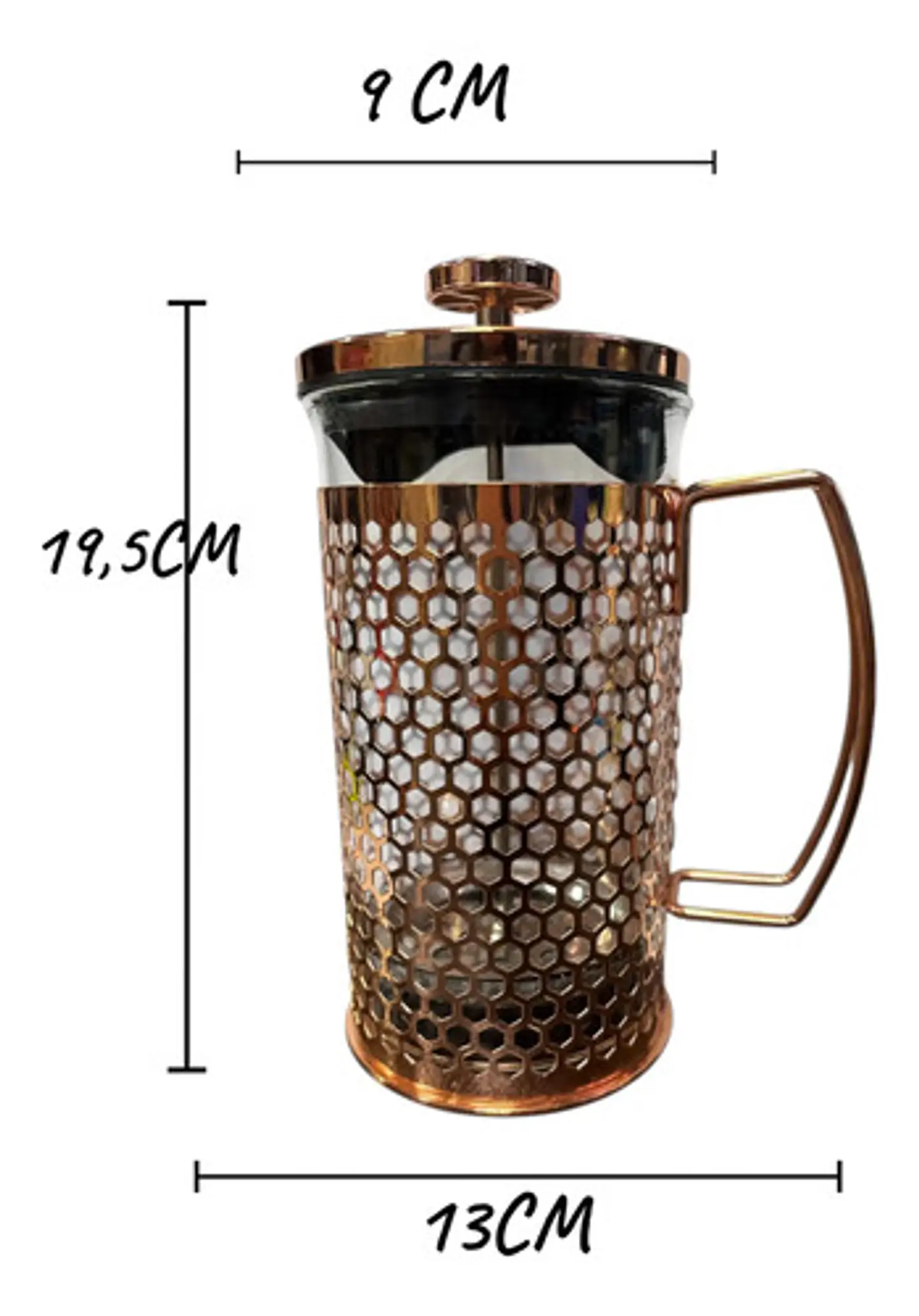 Cafetera Prensa Francesa 600ml En Acero Inoxidable Vidrio 26